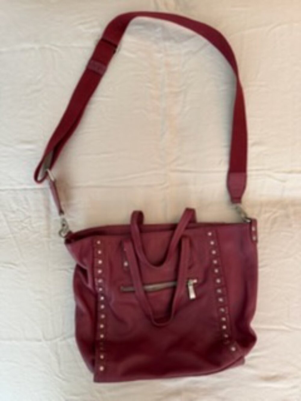 Sorial Wine Leather Crossbody Bag Burgundy Soft Leather Classic